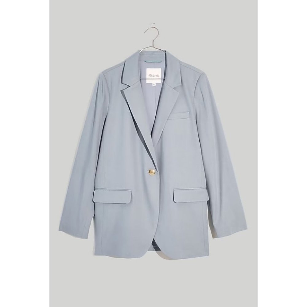 NEW Madewell The Larsen Blazer in Drapeweave Overcast Blue Size S